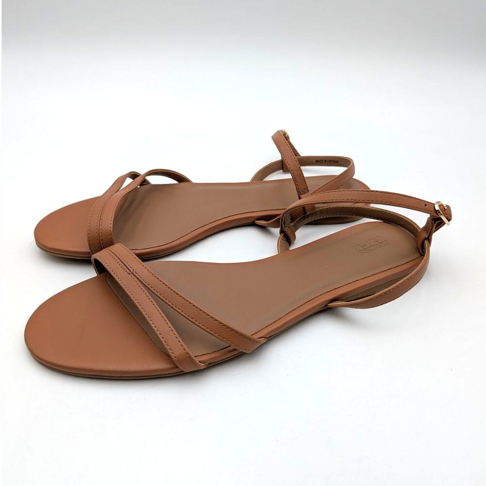 Nordstrom Rack Paros Strappy Flat Sandal Women's Tan/Brown Size US9M EU39